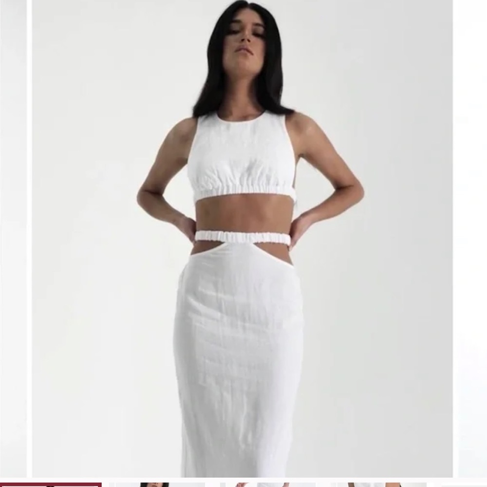 Natalie Rolt white linen set